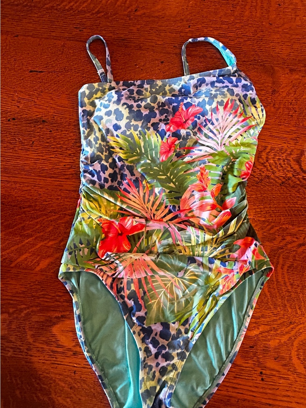 Jantzen Tropical Floral One-Piece Swimsuit - Green Multi